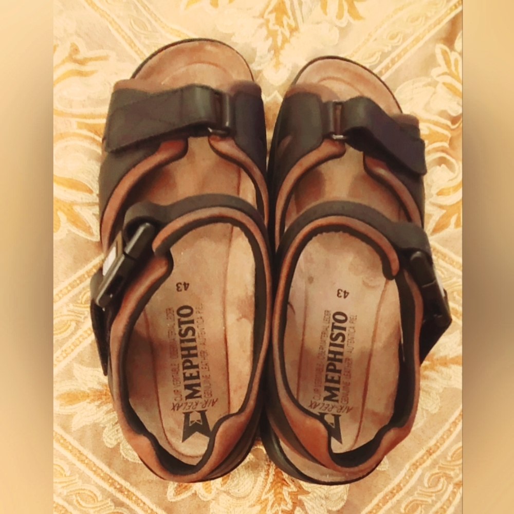 Allen Edmonds, Mephisto Leather Sandals, Size 9, Dark and Light Brown